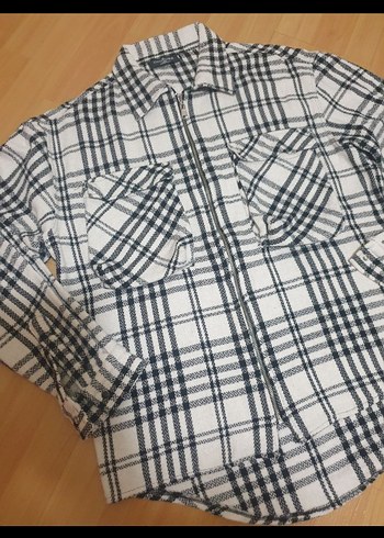 Gri Kareli Uzun Kollu Kadın Gömlek - Görsel 4