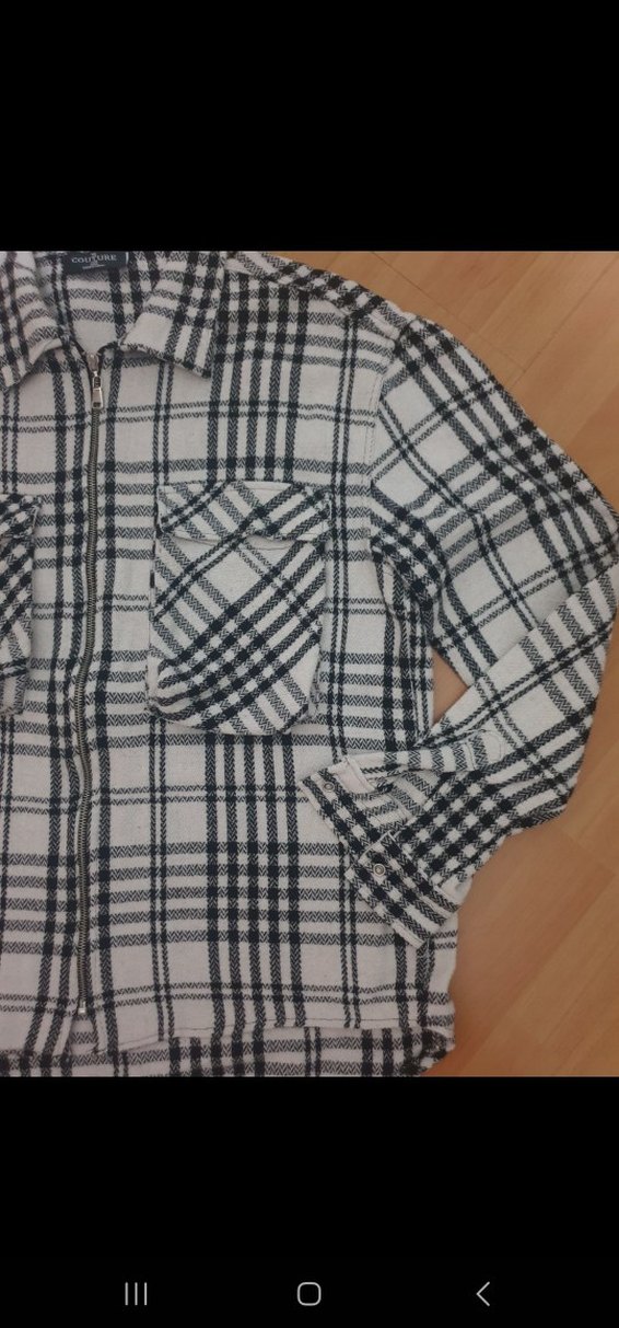 Gri Kareli Uzun Kollu Kadın Gömlek - Görsel 3