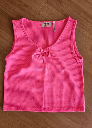 Kız Çocuk Pembe V Yaka Triko Bluz