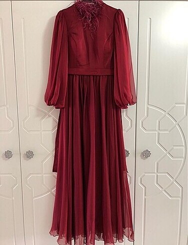 40 Beden bordo Renk Uzun abiye