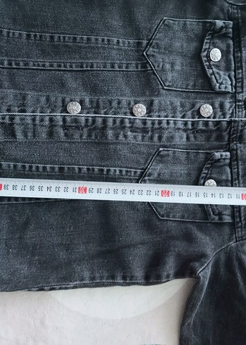 10 Yaş Beden gri Renk Gri çocuk Denim Ceket Düğmeli