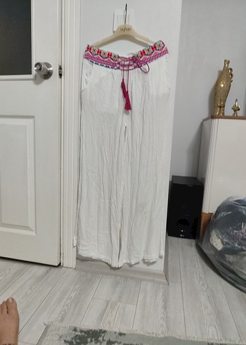 Püsküllü Nakışlı Bohem Kadın Pantolon