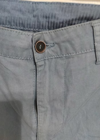 Defacto Erkek Mavi Denim Kemerli Mini Şort