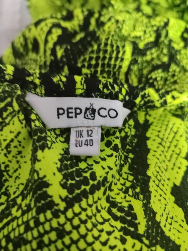 Yeşil Yılan Desenli Mini Straplez Tulum - Görsel 4