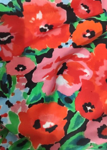 Kırmızı Çiçek Desenli Volanlı Mini Mayo - Görsel 7