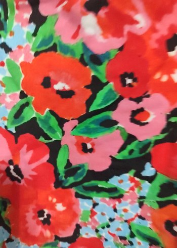 Kırmızı Çiçek Desenli Volanlı Mini Mayo - Görsel 2