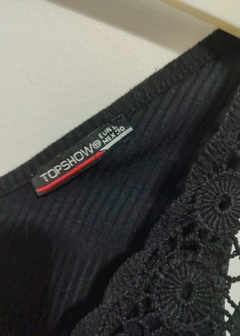 Püsküllü Siyah V Yakalı Kısa Büstiyer - Görsel 4