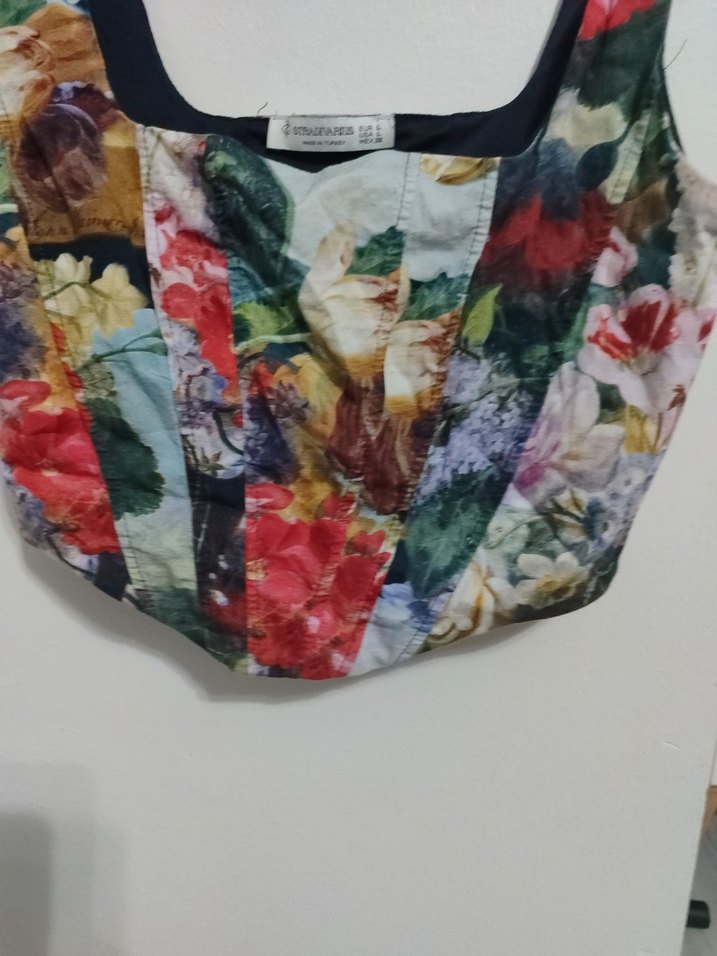 Kadın Çok Renkli Bağlama Desenli Mini Büstiyer - Görsel 2