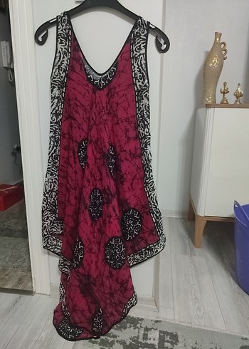 Bordo Bohem V Yaka Uzun Salaş Tunik