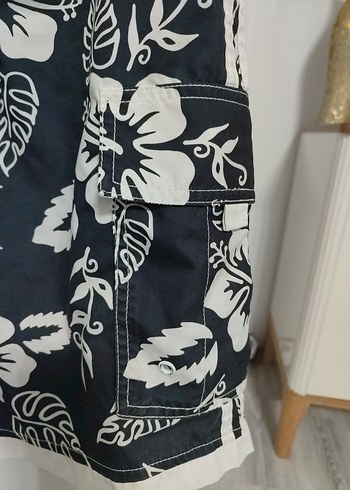 Desenli Kemerli Erkek Şort deniz - Görsel 2