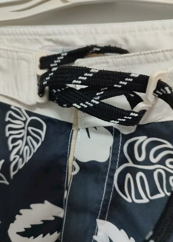 Desenli Kemerli Erkek Şort deniz - Görsel 3