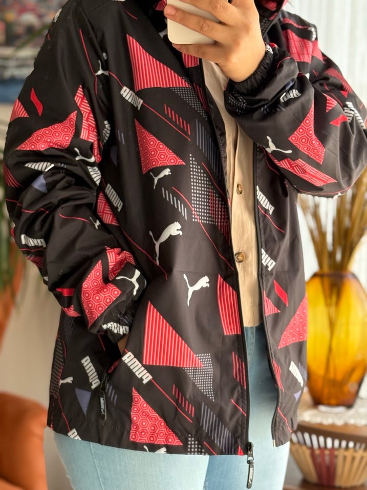 Kadın Siyah Renkli Streetwear Ceket Yağmurluk - Görsel 2