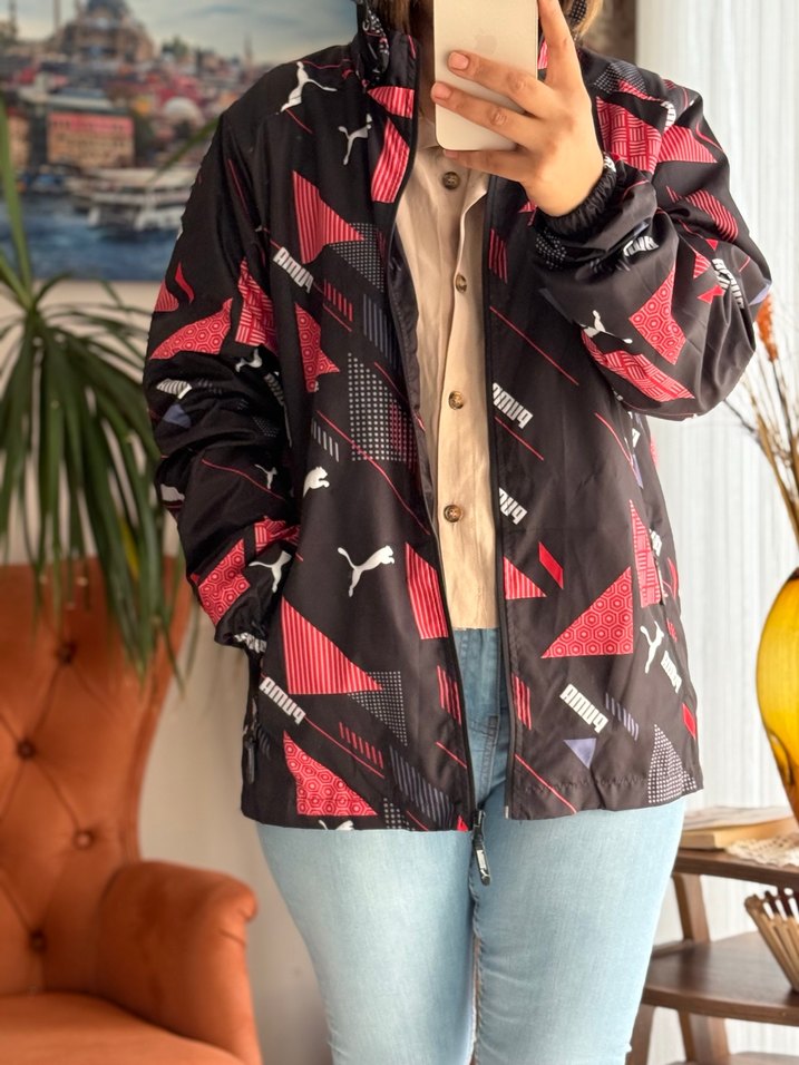 Kadın Siyah Renkli Streetwear Ceket Yağmurluk - Görsel 5