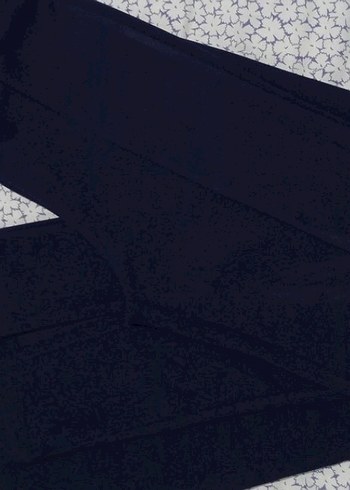 Siyah V Yakalı Denim Crop Takın - Görsel 5