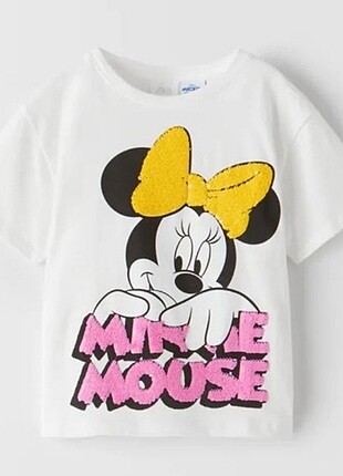 Zara Minnie Mouse Kız Çocuk Tişört 