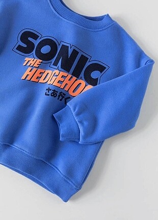 24-36 Ay Beden Zara Erkek Çocuk Kirpi Sonic Baskılı Sweatshirt 