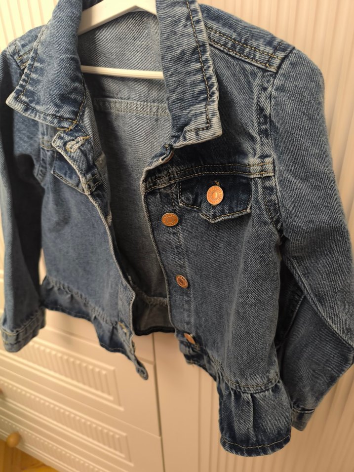 Kız Çocuk Denim Düğmeli Ceket - Görsel 2