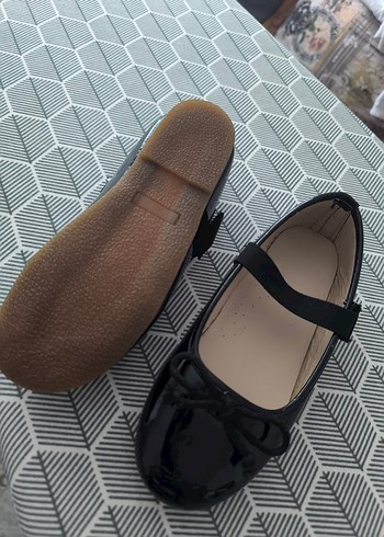 Kız Çocuk Siyah Rugan Balerin Ayakkabı - Görsel 2