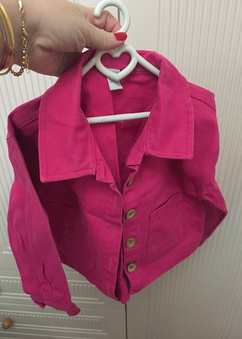 Düğmeli Pembe Kız Çocuk Ceket - Görsel 4