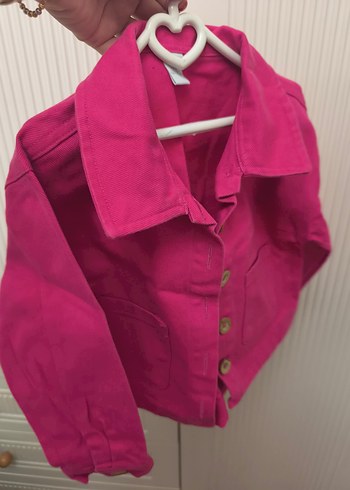 Düğmeli Pembe Kız Çocuk Ceket - Görsel 3