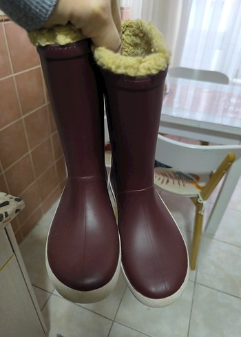 Bordo Kürklü Kız Çizme - Görsel 2