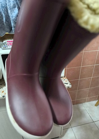 Bordo Kürklü Kız Çizme - Görsel 7