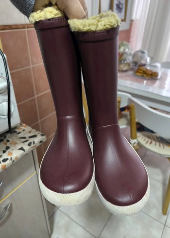 Bordo Kürklü Kız Çizme - Görsel 3