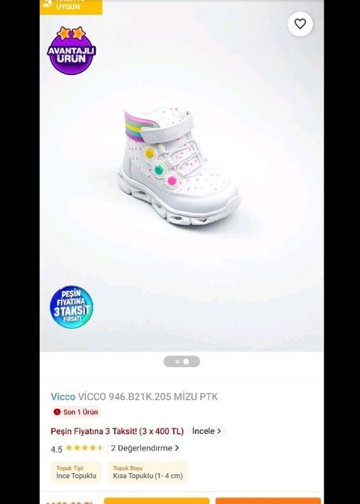 Kız çocuk spor ayakkabı bot  - Görsel 2