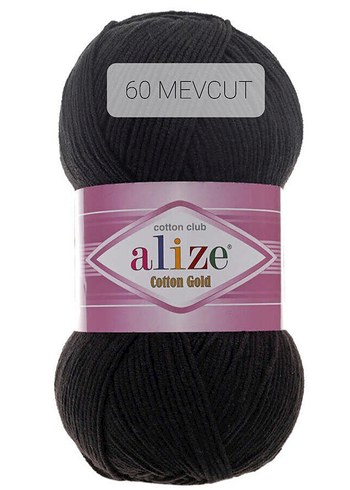Alize Cotton Gold Siyah El Örgü İpi