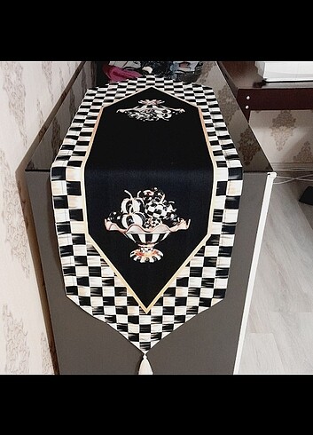 #mackenzie uyumlu üçgen dama runner örtü