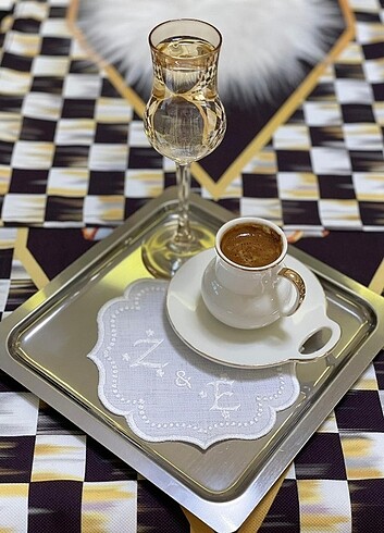 Zara Home Söz nişan damat kahve peçetesi