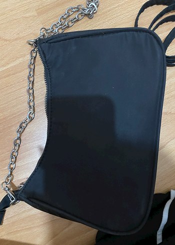 Zincir Detaylı Siyah Deri Kadın Çanta - Görsel 5