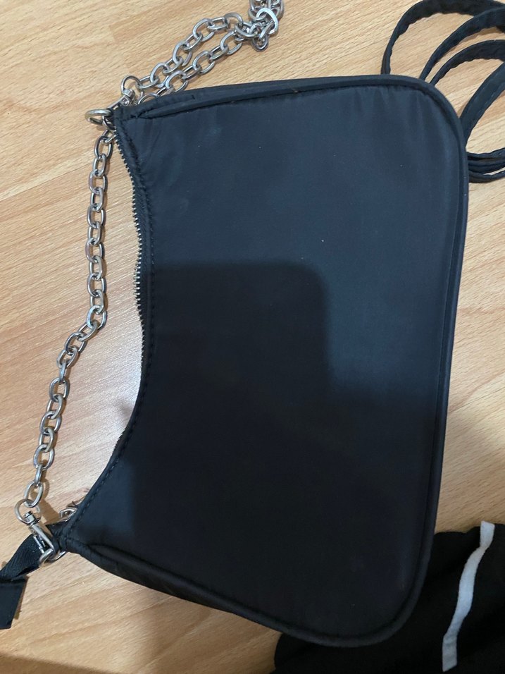Zincir Detaylı Siyah Deri Kadın Çanta - Görsel 5