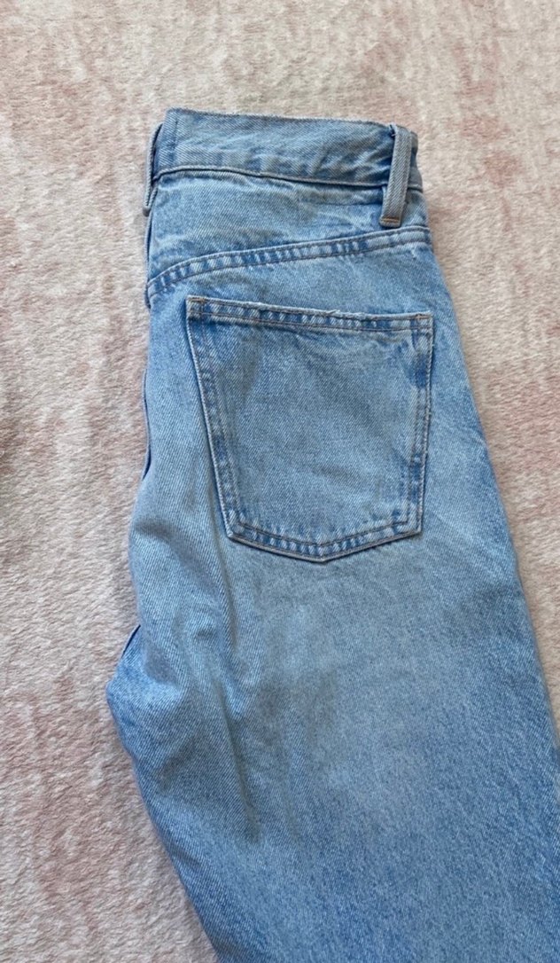 Düğmeli Kadın Mavi Denim Pantolon - Görsel 4