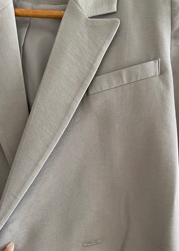 Gri Mini Kadın Blazer Ceket - Görsel 4