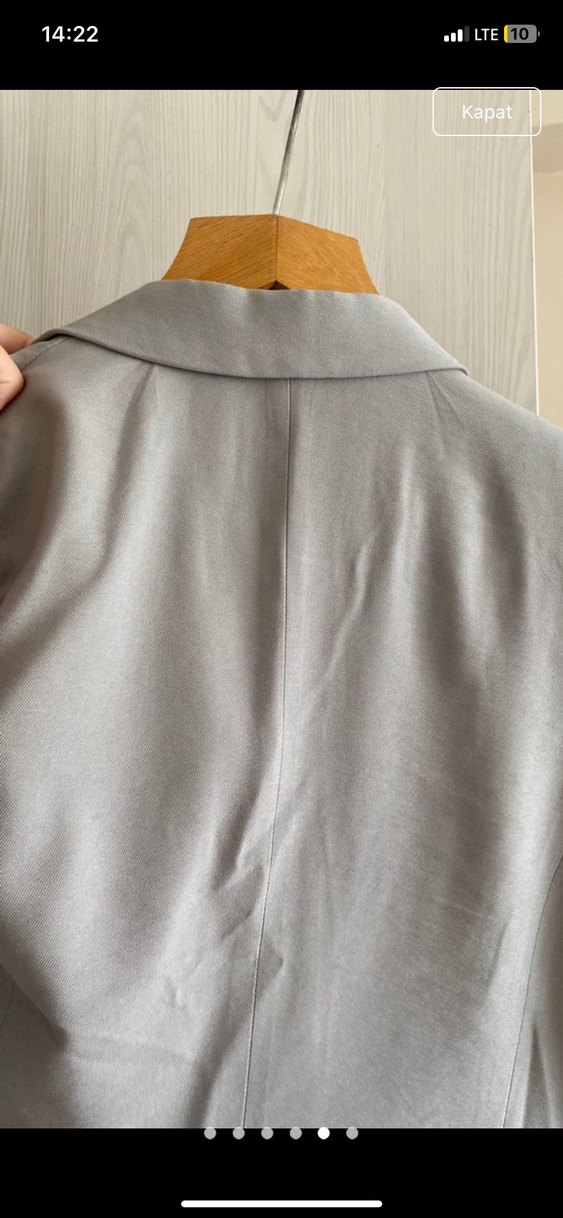 Gri Mini Kadın Blazer Ceket - Görsel 5