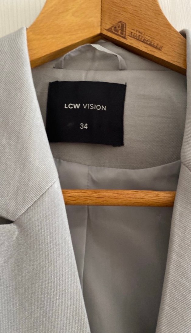 Gri Mini Kadın Blazer Ceket - Görsel 2