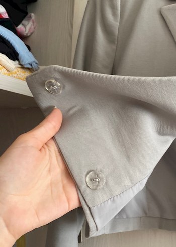 xs Beden Gri Mini Kadın Blazer Ceket
