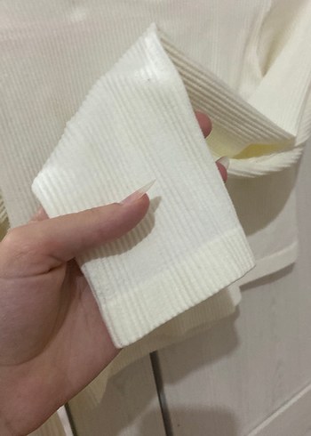 Beyaz Kadın Boğazlı İnce Triko - Görsel 4