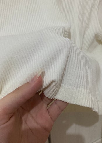 Beyaz Kadın Boğazlı İnce Triko - Görsel 2