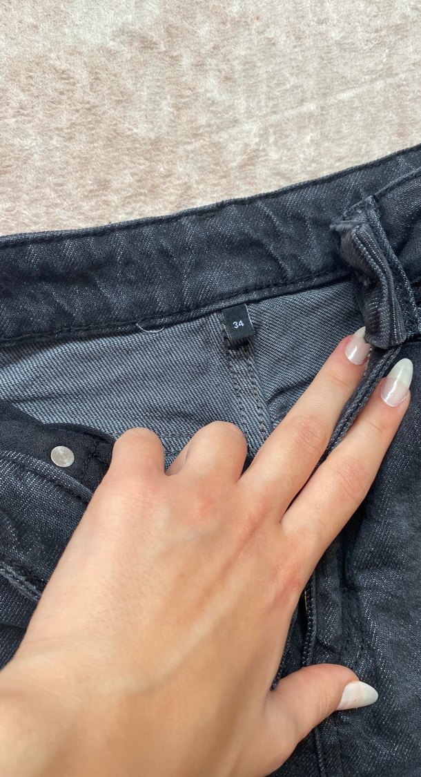 Trendyol Gri Kadın Denim Pantolon - Görsel 3