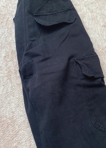 Düğmeli Siyah Rahat Kesim Kadın Kot Pantolon - Görsel 7