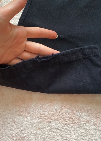 Düğmeli Siyah Rahat Kesim Kadın Kot Pantolon - Görsel 5