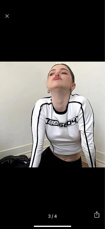 Bershka old school aestehtic y2k corean uzun kol crop
