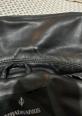 Kadın Siyah Deri Biker Ceket - Görsel 4