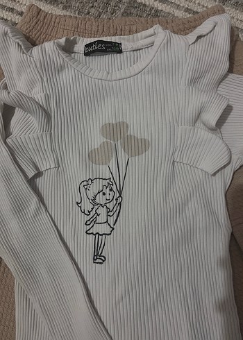 Bej Triko Bebek Kız Takımı, Uzun Kollu - Görsel 8