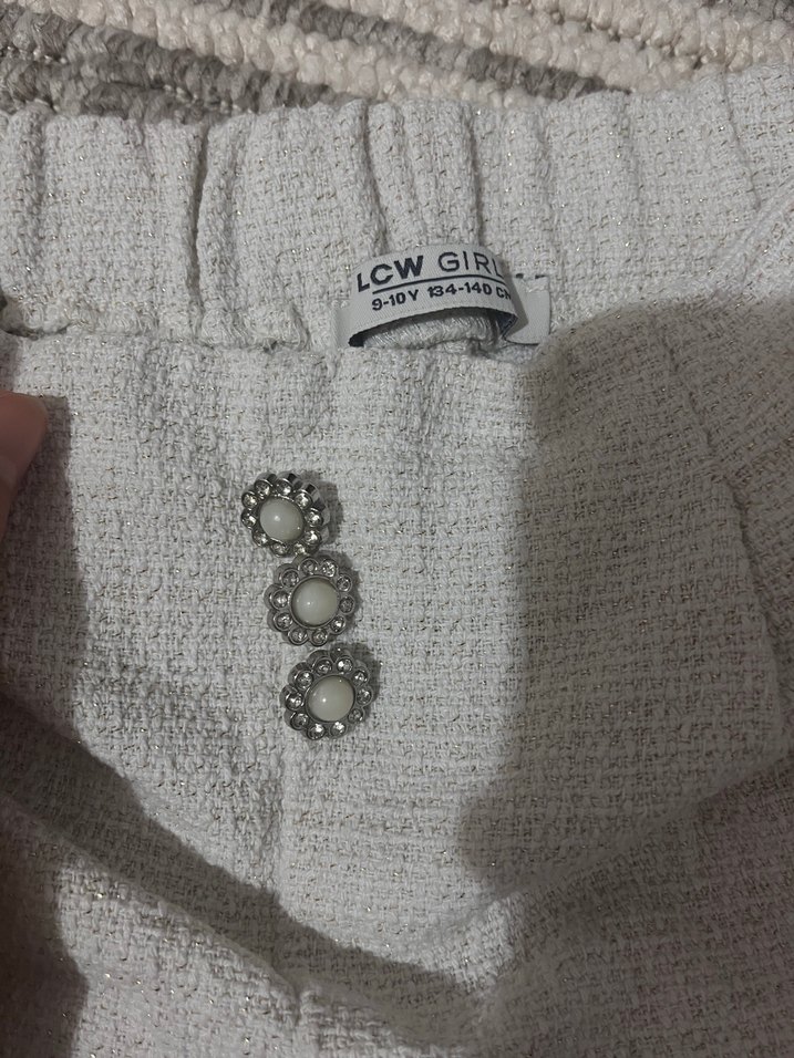 Düğmeli Gri Keten Mini Şort - Görsel 4