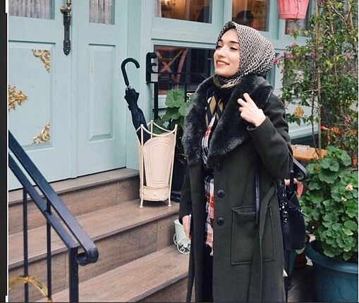 36 Beden Kürklü haki renk kaban