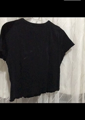 LC Waikiki Baskılı Siyah Kısa Kollu Kadın Tişört