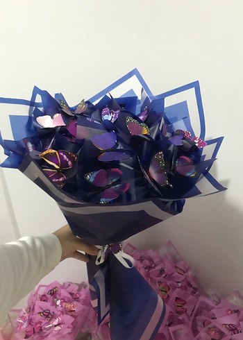 Mor Kelebek Buketi orta boy - Görsel 2